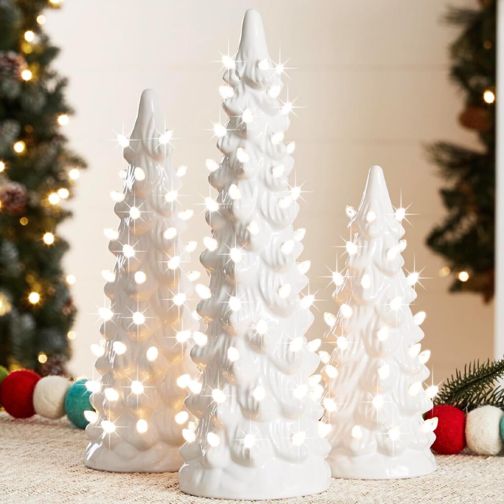 Battery-Operated Ceramic Christmas Tree